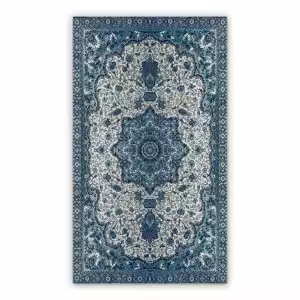 Vinyl floor mat for office chair Persian blue pattern