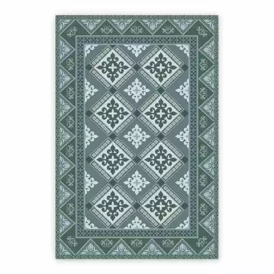 Vinyl rugs for dining room Damask tiles