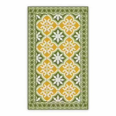 Vintage Vinyl rug Abstract Azulejos pattern