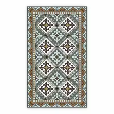 Vinyl floor mat Azulejos flowers