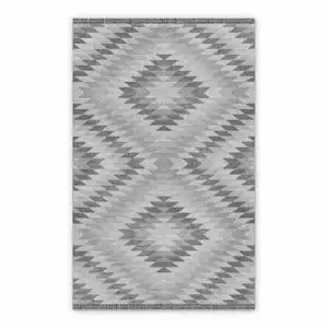 Vinyl hall runner Zohr gray geometry pattern