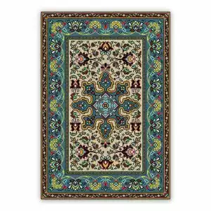 Vinyl runners for hallways Dotted green pixel pattern