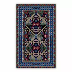 Vinyl floor mat for bathroom Colorful pattern pixel flowers