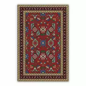 Vinyl floor mat for home Abstraction flowers leaves