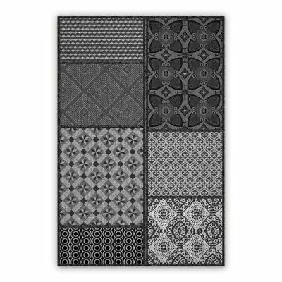 Vinyl floor mat for kitchen Patchwork geometry abstraction