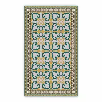 Vinyl rugs for dining room Abstraction. Damask flowers