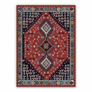 Vintage Vinyl floor mat Pixel Persian Pattern