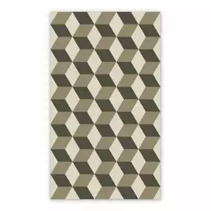 Vinyl rug 3D geometric squares