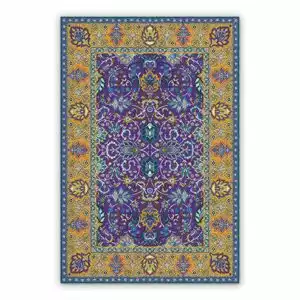 Vintage Vinyl rug Persian flowers pattern