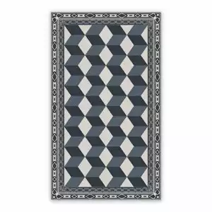 Vinyl hall runner 3D geometric squares