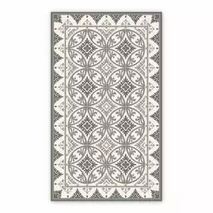 Vinyl floor runners Beige round tiles