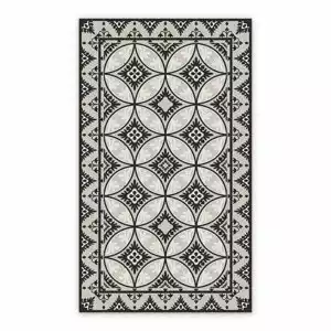 Vinyl runners for hallways Brown-white tiles