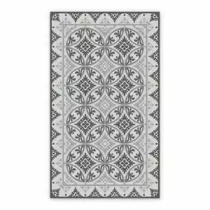 Vinyl mat Gray tiles flowers