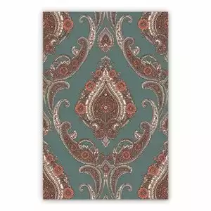 Vinyl rugs for dining room Damask flowers