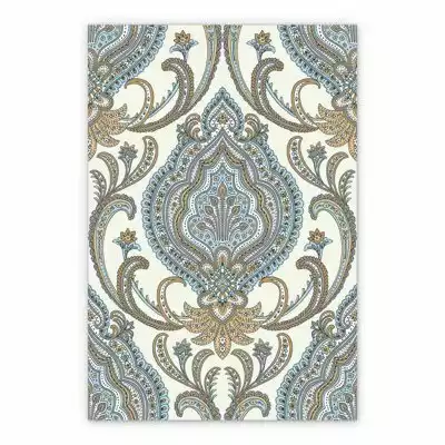 Vintage Vinyl rug Elegant damask pattern